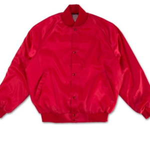 Printed Red Lips Logo Satin Jacket