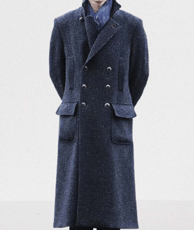 Private Detective Grey Long Wool Coat - Right Jackets