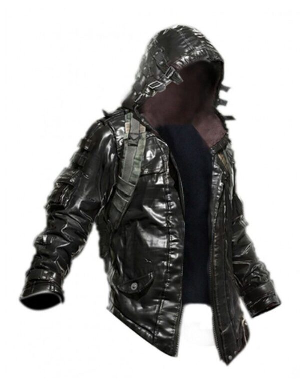 Pubg Battlegrounds Black Leather Hoodie Jackets
