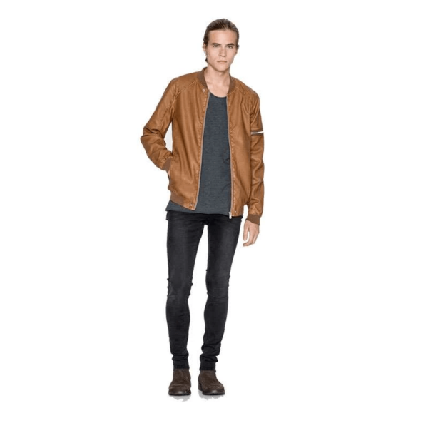 Pull And Bear Leather Jacket