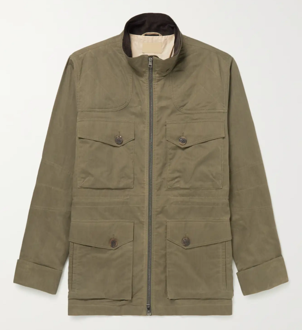 Purdey Hanning Corduroy Trimmed Dry Wax Cotton Jacket