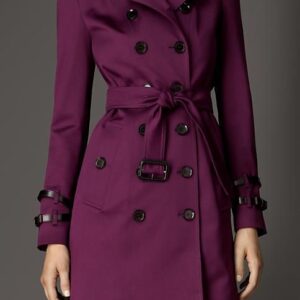 womens purple trench coat