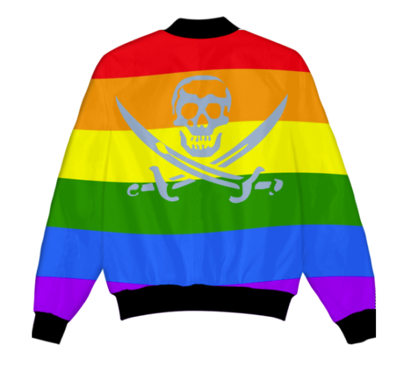 Rainbow LGBTQ Flag Skull Logos Fleece Jacket