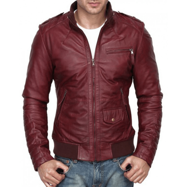 Red Burgundy Leather Jacket