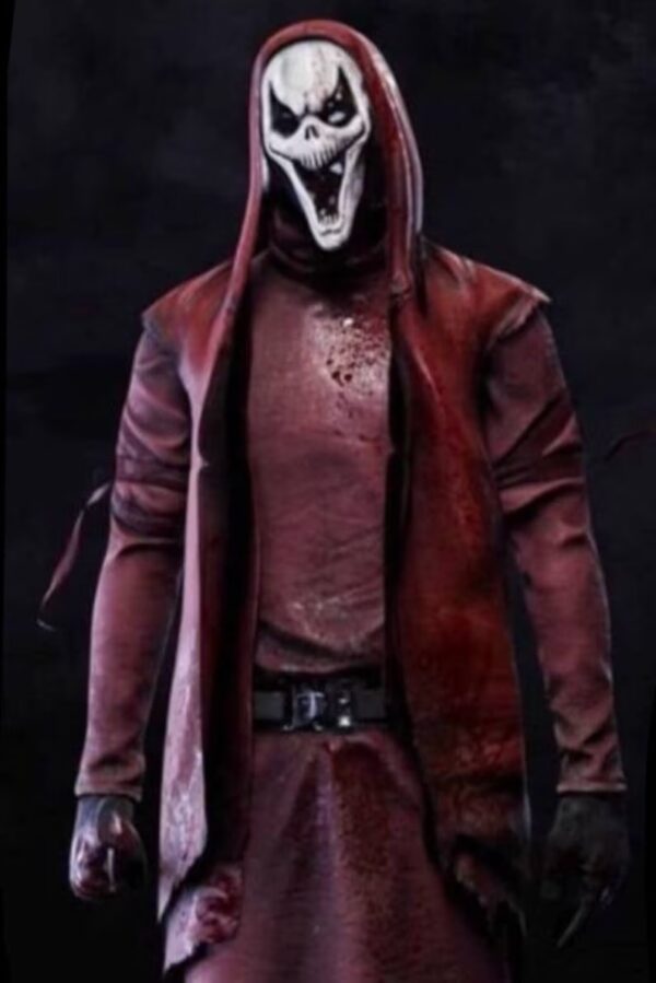 Red Ghost Hooded Halloween Leather Overcoat