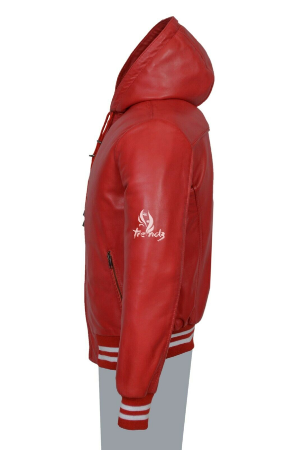 Red Hoodeds Leather Jacket