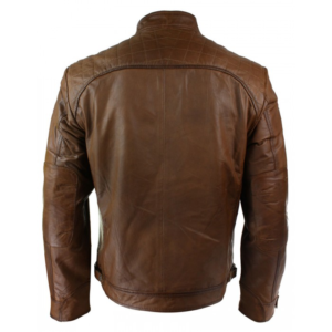 Men’s Retro Style Zipped Biker Leather Jacket