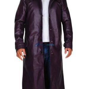 Resident Evil 05 Game Albert Wesker Purple Leather Coats