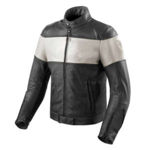 Revit Nova Vintage Black White Leather Jacket