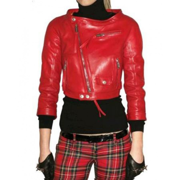 Rihanna Red Leather Jacket