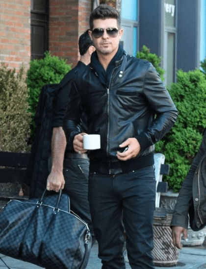 Robin Thickes Bomber Leather Jacket