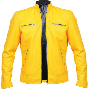 Samuel Barnett Yellow Leather Jacket