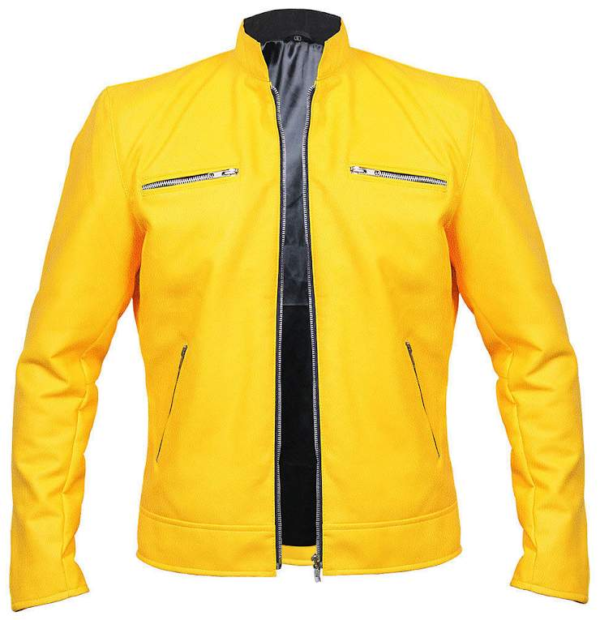 Samuel Barnett Yellow Leather Jacket