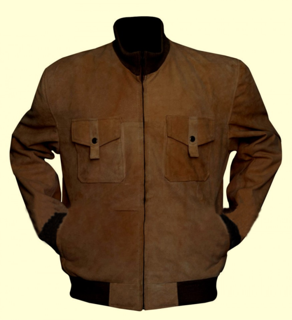 San Andreas Dwaynes Johnson Bomber Suede Leather Jacket
