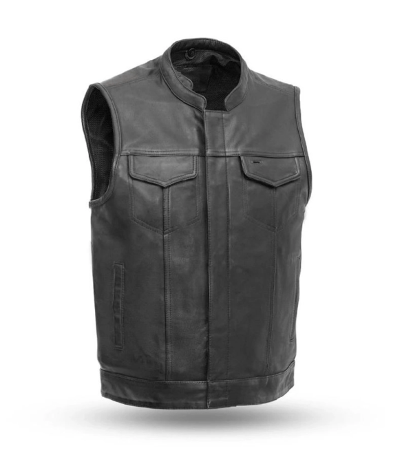 Sharp Shooter Black Leather Vest