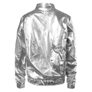 Silver Metallic Leather Jacket