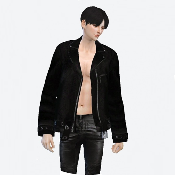 The Sims 4 Mens Black Leather Jacket