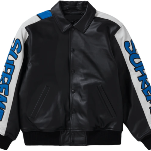 Smurfs Supreme Varsity Leather Jacket