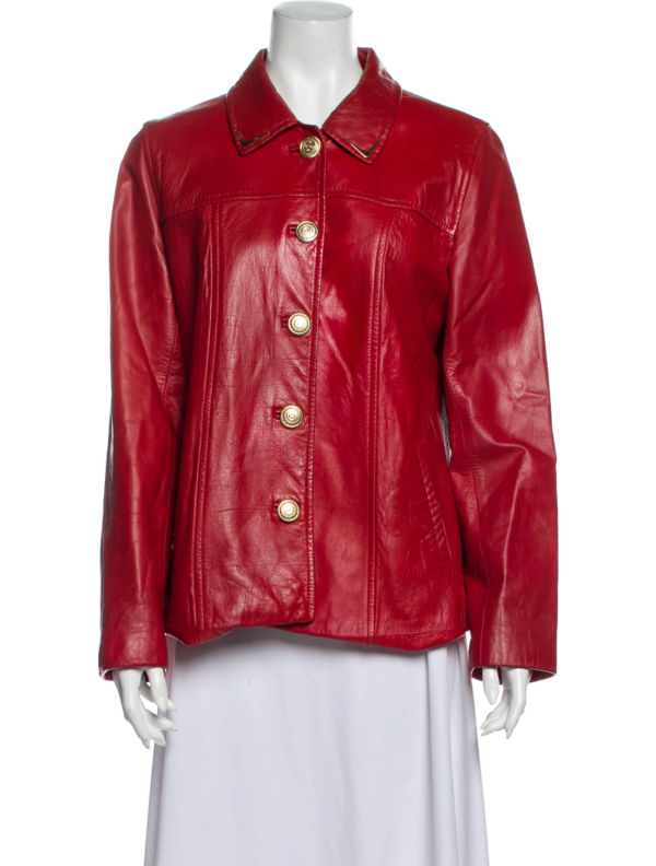 St. John Red Leather Jacket