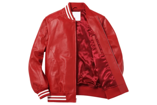 Red Supremes Faux Leather Jacket