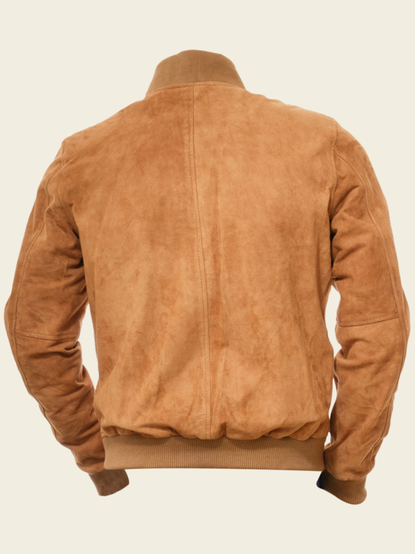 Tan Bomber Suedes Leather Jacket