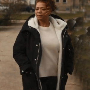 Queen Latifah The Equalizer 2021 Robyn Mccall Black Shearling Coat