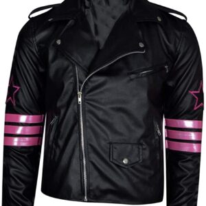 The Jasperz Hitman Bret Hart Back Skull Embroidery Wrestler Leather Jacket