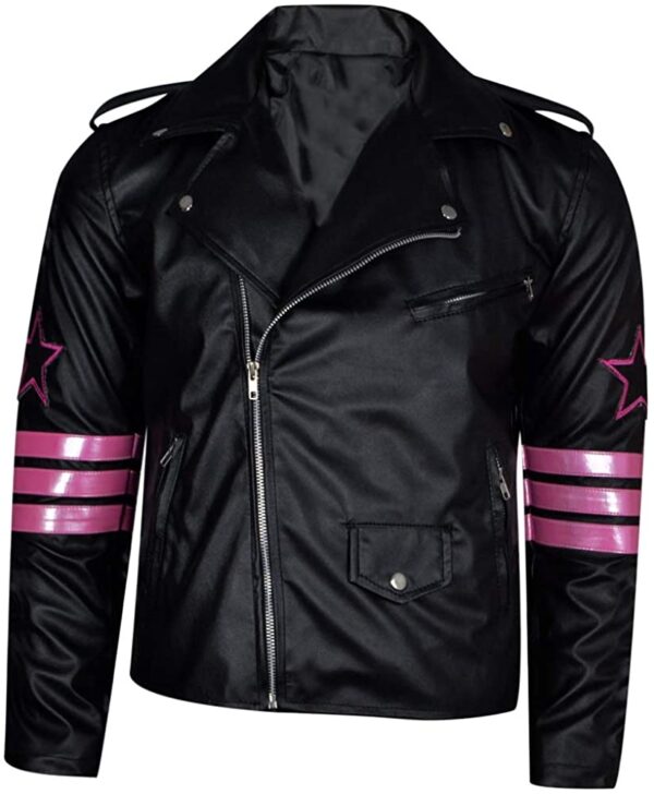 The Jasperz Hitman Bret Hart Back Skull Embroidery Wrestler Leather Jacket