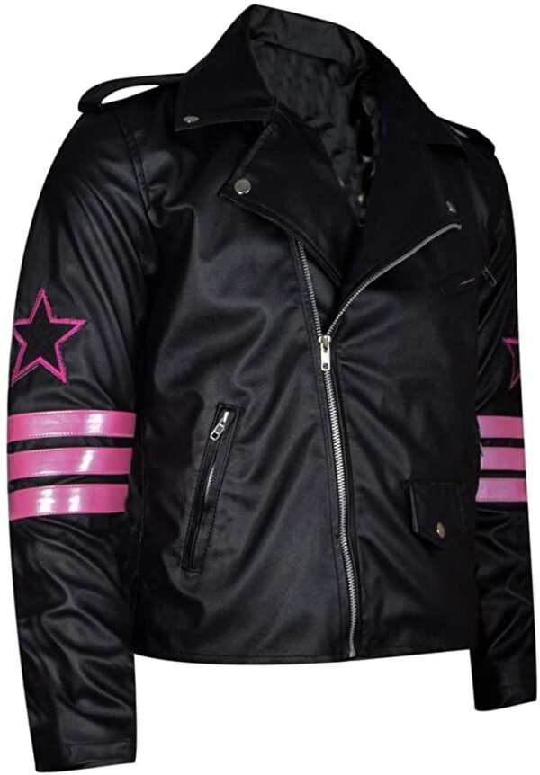 The Jasperz Hitmans Bret Hart Back Skull Embroidery Wrestler Leather Jacket 2