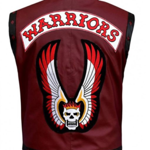 The Warriors Printed Patch Leather Vest