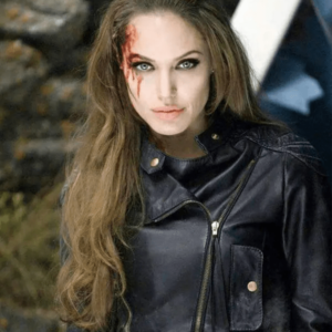 Thena The Eternals Angelina Jolie Black Leather Jacket