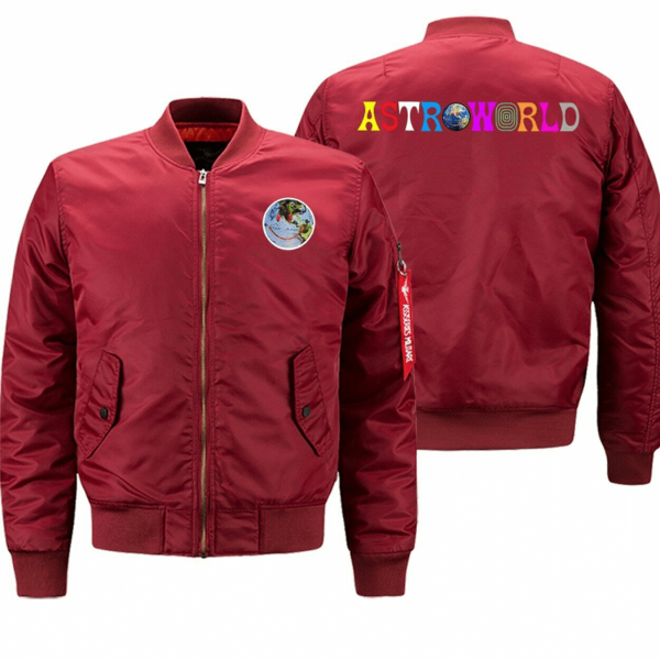 Travis Scotts Bomber Cotton Red Jacket