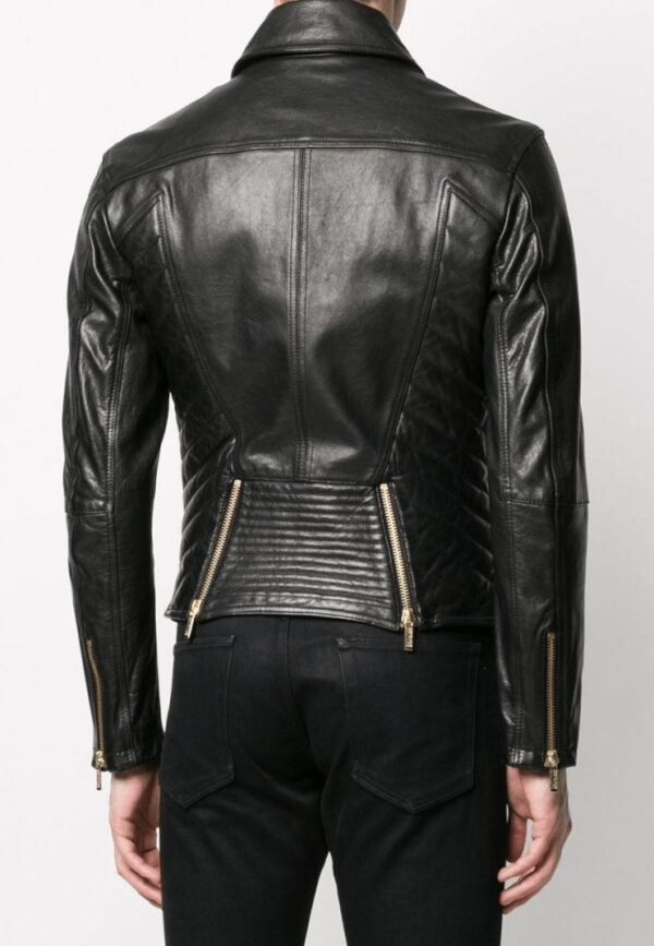 Versace Jeans Couture Fitted Biker Leather Jacket
