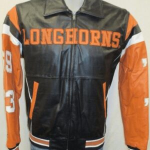 Men Texas Longhorns NCAA Leather Jacket