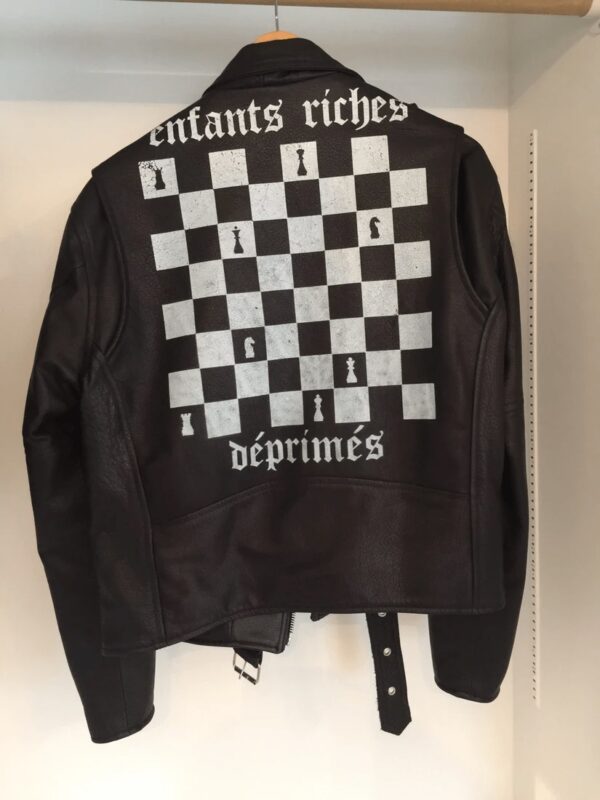 Enfants Riches Deprimes Checkerboard Biker Leather Jacket