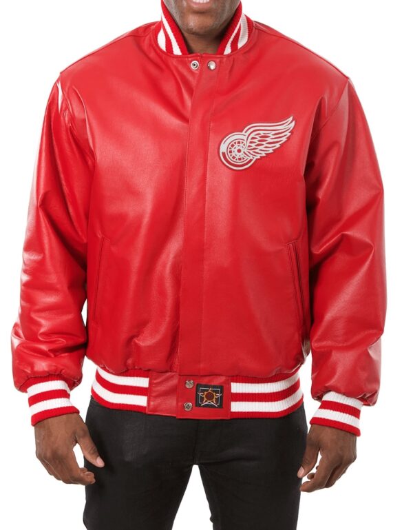 Mens Detroit Red Wings Leather Jacket
