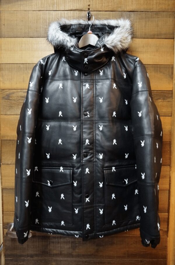 Supreme X Playboy Puffy Leather Jacket