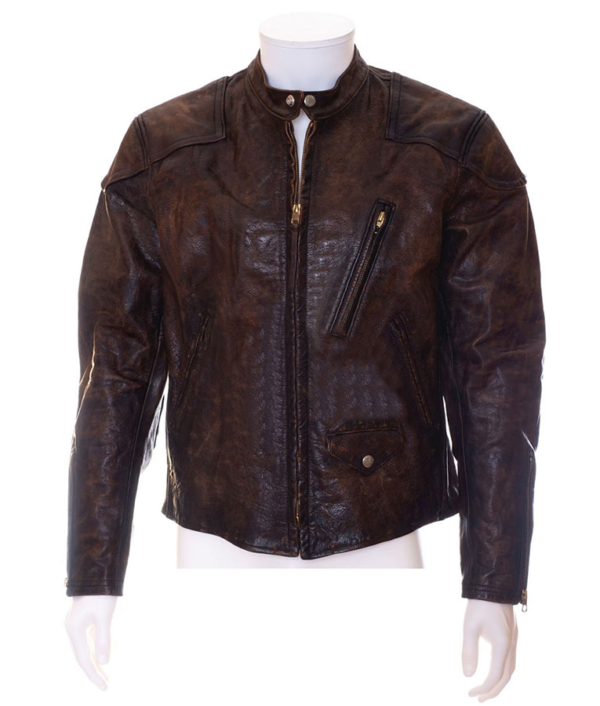 Venom Eddie Brock Distressed Brown Motorcycle Leather Jacket