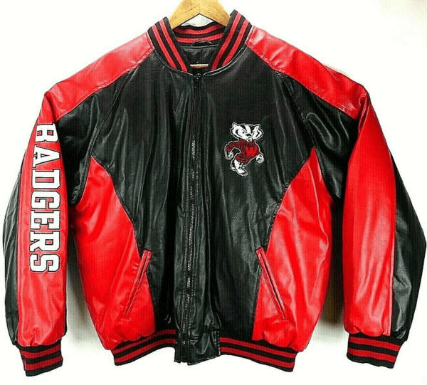 Wisconsin Badgers Faux Leather Jacket