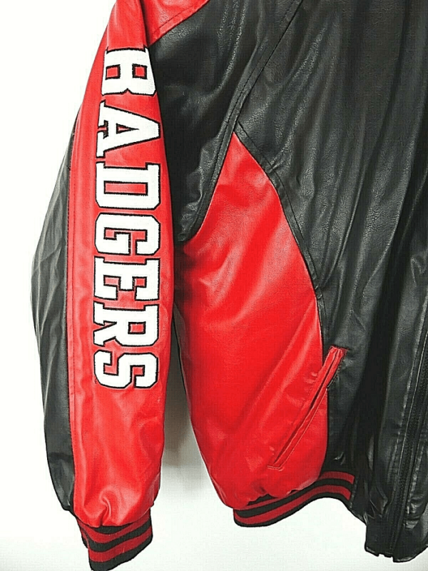 Wisconsin Badgers Faux Leather Red/Black Jackets