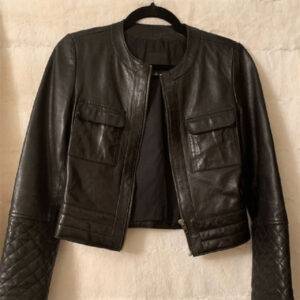 Womens Fashion Black Trouve Leather Jacket
