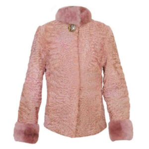 Womens Persian Pink Karakul Fur Coat