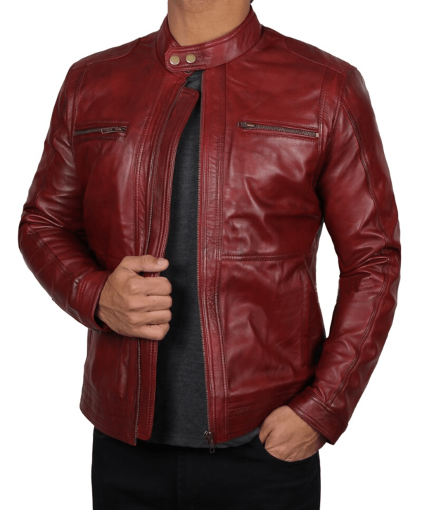 Wyomings Red Biker Leather Jacket