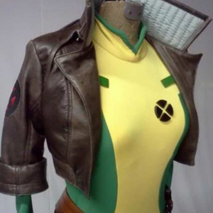 X Men Rogue Brown Cropped Leather Jacket