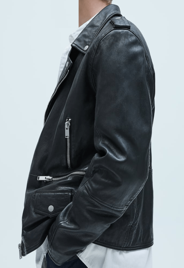 Zara Leathers Jacket With Zips