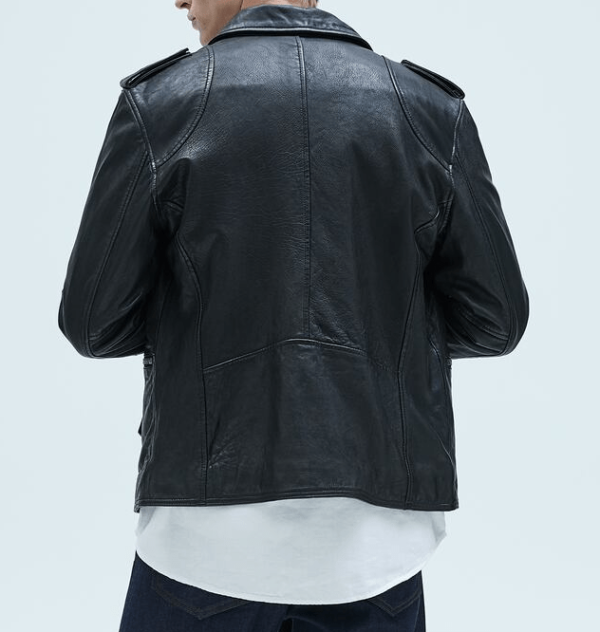 Zaras Leather Jacket With Zips