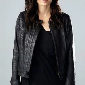 Emily Byrne Stana Katicabsentia Black Leather Jacket