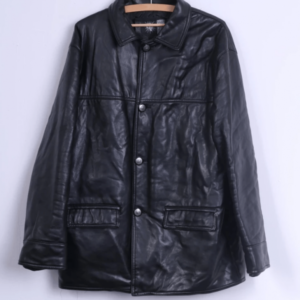 Gv Emporio Mens Black Leather Jacket