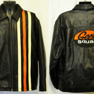 Geek Squad Mens Xlt Biker Leather Jacket