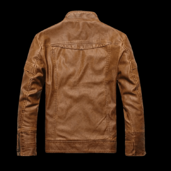 Talon Biker Men's Brown Leather Jacket